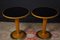 Mid-Century Italian Side Tables with Black Mirror Top, 1950, Set of 2 2