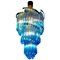 Blue Murano Prism Chandelier with Golden Frame, 1980 4