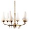 Mid-Century Brass and Murano Glass Chandelier, Italy, 1958 10