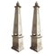 Italian Carved Stone Obelisks, Set of 2 1