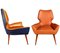 Mid-Century Modern Stühle im Stil von Gio Ponti, 1950er, 2er Set 4