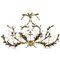 Large Italian Tole Leaves Wall Light with Colorful Porcelain Flowers, 1970, Image 1