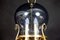 Mid-Century Italian Brass and Light Blue Murano Glass Lantern 6