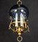 Mid-Century Italian Brass and Light Blue Murano Glass Lantern, Image 2