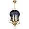 Mid-Century Italian Brass and Light Blue Murano Glass Lantern 1