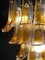 Lámpara de araña italiana vintage grande de cristal de Murano con pétalos de vidrio ámbar, años 70, Imagen 6