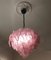 Lámparas de araña italianas de cristal de Murano rosa, años 70. Juego de 2, Imagen 6
