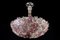 Venetian Pink and Gilt Flower Glass Chandelier by Barovier E Toso, 1950s 7