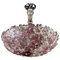 Venetian Pink and Gilt Flower Glass Chandelier by Barovier E Toso, 1950s 1