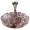 Venetian Pink and Gilt Flower Glass Chandelier by Barovier E Toso, 1950s, Image 1