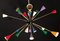 Lámpara de araña Sputnik italiana Mid-Century multicolor de Stilnovo, Imagen 7