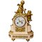 Horloge de Cheminée en Marbre Blanc Doré, France, 19ème Siècle 1
