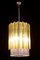 Lámpara de araña o farol Triedi de cristal de Murano, Tronchi y oro de Venini, años 60, Imagen 4
