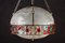 Mid-Century Italian Iron and Colorful Murano Glass Pendant or Lantern, Image 4