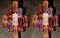 Mid-Century Wandleuchten aus farbigem Muranoglas von Toni Zuccheri für Venini, 2er Set 2
