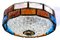 Lampada da soffitto Mid-Century in ferro e vetro di Murano colorato, Immagine 4