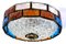 Mid-Century Italian Iron and Colorful Murano Glass Ceiling Light 4