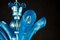 Lámpara de araña de cristal de Murano azul, años 90, Imagen 7
