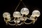 Art Deco Brass Mounted Murano Glass Chandelier by Ercole Barovier, 1940s 3