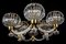 Art Deco Brass Mounted Murano Glass Chandelier by Ercole Barovier, 1940s 4