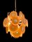Lámparas de araña italianas con discos de cristal de Murano ámbar, años 70. Juego de 2, Imagen 3