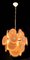 Lámparas de araña italianas con discos de cristal de Murano ámbar, años 70. Juego de 2, Imagen 7