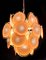 Lámparas de araña italianas con discos de cristal de Murano ámbar, años 70. Juego de 2, Imagen 8