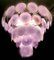 Lámpara de araña con disco de cristal de Murano amatista rosa, años 70, Imagen 12