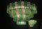 Smaragdgrüner und Eisfarbener Murano Glas Kronleuchter von Venini 9