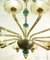 Murano Chandelier in Amber and Emerald Hand Blown Glass from Venini, 1960s 9