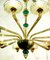 Murano Chandelier in Amber and Emerald Hand Blown Glass from Venini, 1960s 15