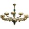 Murano Chandelier in Amber and Emerald Hand Blown Glass from Venini, 1960s 2