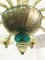 Murano Chandelier in Amber and Emerald Hand Blown Glass from Venini, 1960s 11