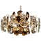 Brass and Glass Lens Chandelier by Gaetano Sciolari, Italy, 1960s, Image 1