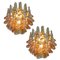Murano Glass Amber Petals Chandeliers from Mazzega, 1970s, Set of 2, Image 1