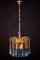 Murano Glass Aquamarine Drops and Brass Frame Chandelier from Venini, 1970s 6