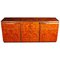 Chrome and Burl Wood Credenza, Italy, 1970s, Image 1