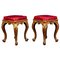 Italian 18th Century Gilt-Wood Stools, 1750s, Set of 2 1