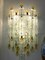 Glass Blocks with Gold Tulip Sconces from Barovier & Toso, 1940s, Set of 2 4