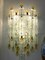 Glass Blocks with Gold Tulip Sconces from Barovier & Toso, 1940s, Set of 2 3