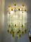 Glass Blocks with Gold Tulip Sconces from Barovier & Toso, 1940s, Set of 2 2