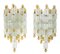 Glass Blocks with Gold Tulip Sconces from Barovier & Toso, 1940s, Set of 2 5