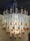 Murano Glass Blocks with Gold Rosettes Chandelier from Barovier & Toso, 1940s 14
