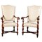 Italian 19th Century Walnut Carved Armchairs, Set of 2 1