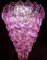 Lámpara de araña en forma de concha rosa de cristal de Murano, años 80, Imagen 5