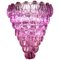 Lámpara de araña en forma de concha rosa de cristal de Murano, años 80, Imagen 1