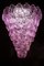 Lámpara de araña en forma de concha rosa de cristal de Murano, años 80, Imagen 2