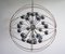 Lampadario Sputnik con luci cromate di Reggiani, Italia, anni '70, Immagine 3