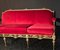 Mobilier de Salon en Laiton et Velours Rouge, Italie, 1950s, Set de 3 8