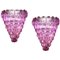 Lámpara de araña en forma de concha rosa de cristal de Murano, años 80, Imagen 1